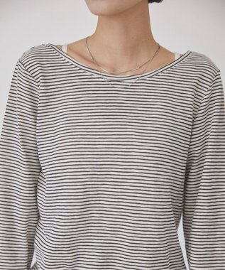 WEGO 【ANGIE VINTAGE】シアーボーダーバックオープントップス ブラックボーダー