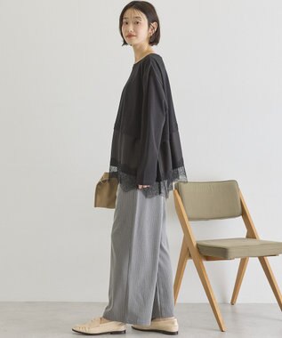 AMERICAN HOLIC スカラップレースプルオーバー Black