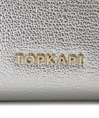 TOPKAPI 【TOPKAPI】シュリンクレザー パール がま口 二つ折り 財布 シルバー