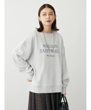 Green Parks アソートロゴ裏毛プルオーバー Light Gray Mixture