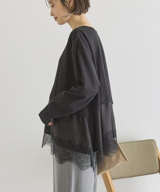 AMERICAN HOLIC スカラップレースプルオーバー Black