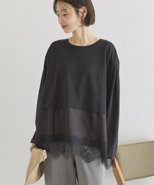 AMERICAN HOLIC スカラップレースプルオーバー Black