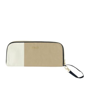 MOONBAT 【雑誌掲載大人百花夏号】FURLA 傘袋 折りたたみ傘用 カラーボーダー 吸水生地 ベージュ