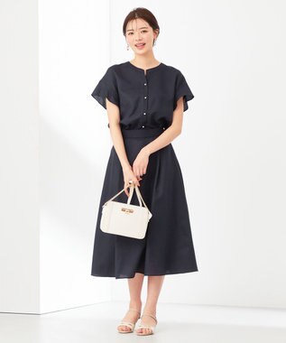 ANY SIS 【美人百花6月号掲載】スムージーポリエステル ブラウス ネイビー