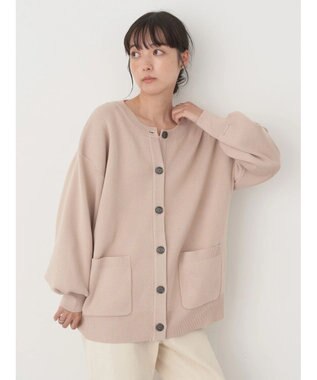 earth music&ecology クルーネックミドル丈カーディガン Beige