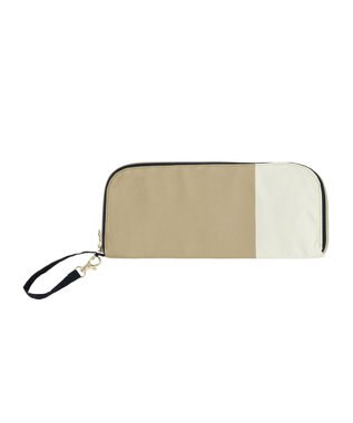 MOONBAT 【雑誌掲載大人百花夏号】FURLA 傘袋 折りたたみ傘用 カラーボーダー 吸水生地 ベージュ