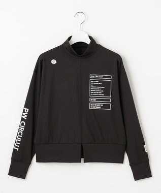 PW CIRCULUS 【吸水速乾 / UV遮蔽率99.5% UVカット / ストレッチ】【WOMEN】ドルマンスリーブモックネックT ゴルフウェア レディース ブラック系