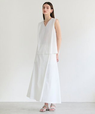 BEIGE， YANN / ラップタック フレアスカート White