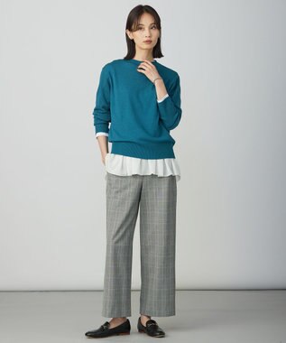 J.PRESS LADIES L 【WEB限定カラーあり】レイヤードジャージー フレア カットソー ホワイト系