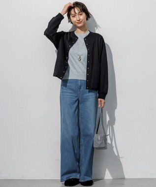 23区 【先行予約】オータムメタリック パフスリーブ ニット Tシャツ ライトグリーン系