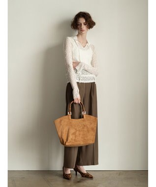 Te chichi パッチワークレース前後2WAY衿デザインTOPS《2025Autumn catalog item》 オフホワイト