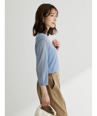 Green Parks ＳＥＴ２点　ラメすかしニット＋キャミソール Sax