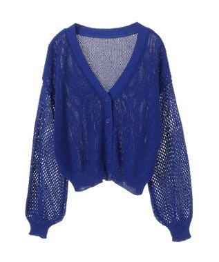 earth music&ecology メッシュカーディガン Blue