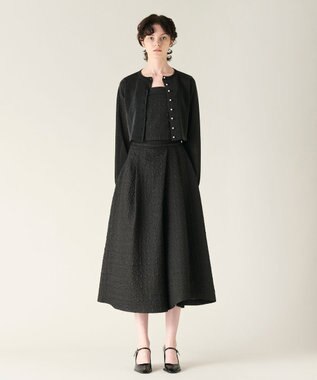 GRACE CONTINENTAL ラメシアーショートニットカーディガン ブラック