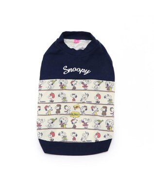 PET PARADISE スヌーピー パッチ付き 長袖 Tシャツ 《 ネイビー》【小型犬】 ネイビー