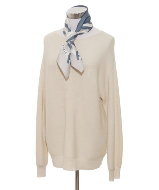 MOONBAT 【美人百花4月号掲載/シルク100%】フルラ (FURLA) スクエア柄 シルクプリントスカーフ 65cm×65cm シルバー