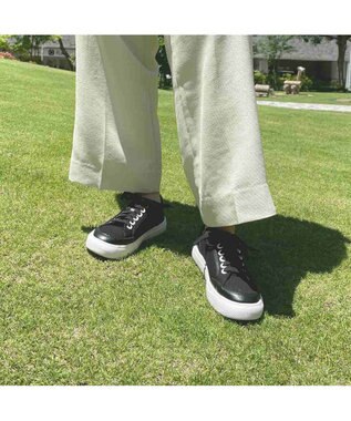 MODE ET JACOMO <carino>【レイン対応】【軽量】レースアップスニーカー ブラック