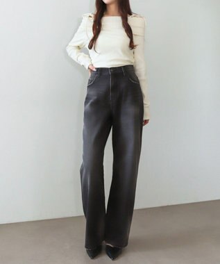 WEGO 【XS～Lサイズ展開/美脚】ストレートデニムパンツ デニムブラックソノタ