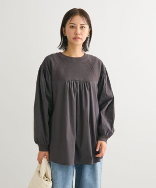 Green Parks ミニケーブルドッキングニットチュニック Charcoal Gray