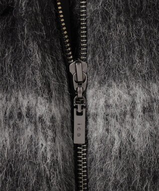 ICB ウールシャギーブルゾン ブラックチェック