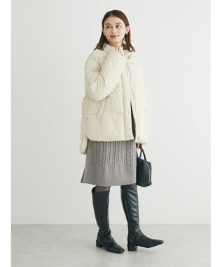 Green Parks ケーブルニットミニワンピース Gray