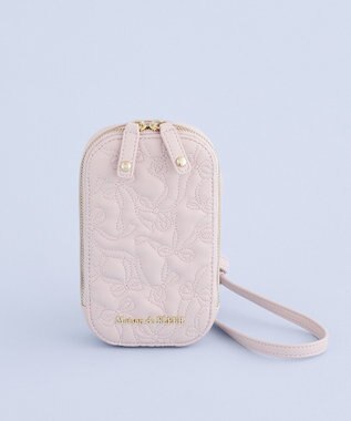 Maison de FLEUR リボンキルティングスマホポシェット Pink