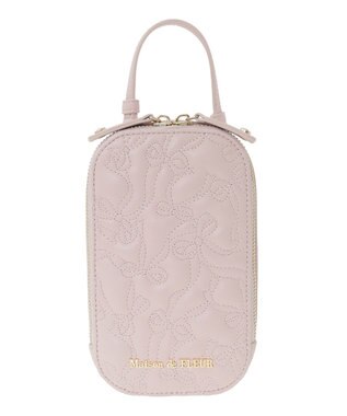 Maison de FLEUR リボンキルティングスマホポシェット Pink