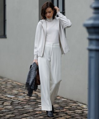 ICB 【洗える】 パウダリーチュール ハイネックトップス オフホワイト系