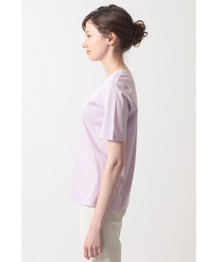 DAKS ロゴ刺繍ベーシックTシャツ ライトパープル