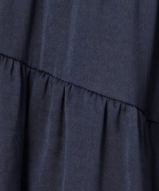 Feroux 【洗える】ランダムティアードスカート ネイビー系