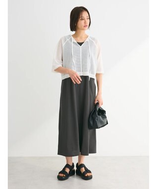 Green Parks ＳＥＴ２点　メッシュ＋ノースリーブワンピース Off White