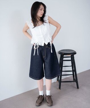 WEGO デニムハーフパンツ デニムインディゴ