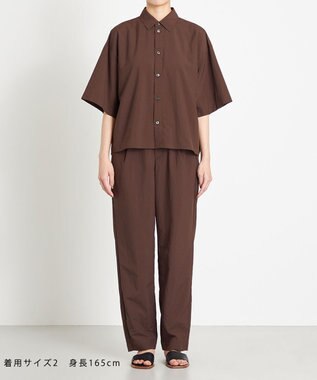 NAVE 【ReNAVE　撥水機能・UVカット・透湿・接触冷感・洗える】ナイロンタスランシャツ ダークブラウン系