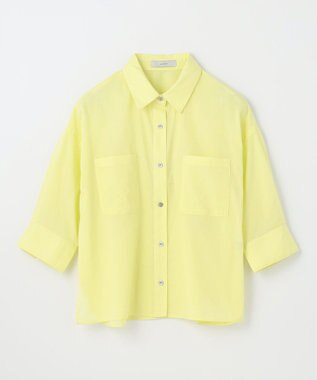 ANY コットンエアーウォッシュ5分袖シャツ イエロー