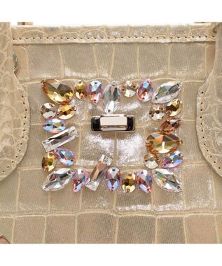 A.D.M.J. 【牛革】ヴィッテリグリシャムウェンディ/クリスタルソーイング前金具付トート28cm ゴールド