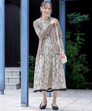 Tiaclasse L 【洗える】ベロアショートパーカー グレージュ