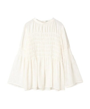 earth music&ecology ジャガードシャーリングプルオーバー Ivory