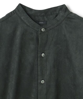 JOSEPH HOMME コマスウェード  バンドカラーシャツ グレー系