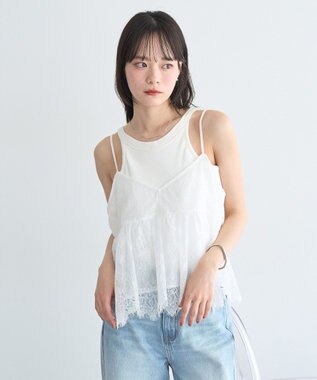 earth music&ecology アメスリテレコタンクトップ Ivory