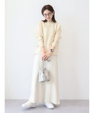 AMERICAN HOLIC バイパチ袖リブラグランニットプルオーバー Ivory