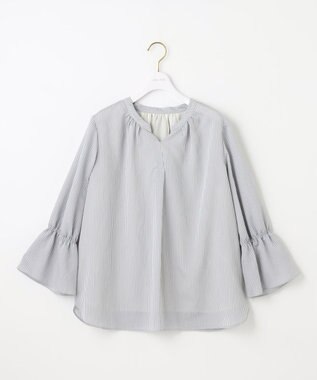 ANY SIS 【2WAY】ドロスト ブラウス グレー系ストライプ