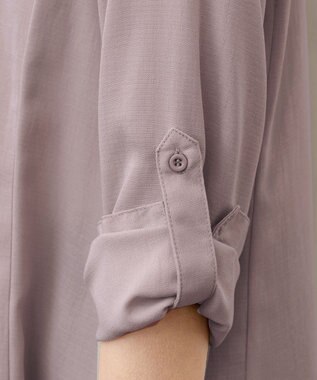 Tiaclasse 【新色追加・洗える】麻調パーカーチュニックブラウス モカ