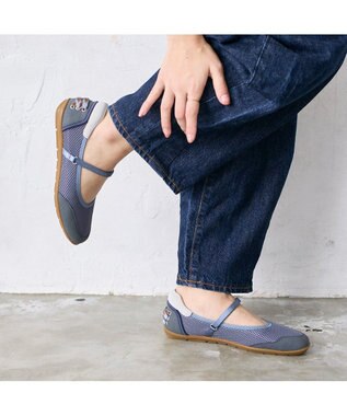 MODE ET JACOMO <MODE ET JACOMO>ストラップバレエスニーカー ブルー