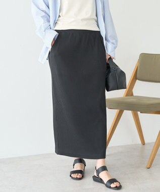 AMERICAN HOLIC 針抜きリブナロースカート Black
