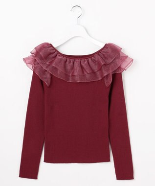 Feroux 襟フリル ニット レッド系