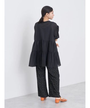 earth music&ecology 綿ローンティアードチュニック Black