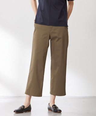 J.PRESS LADIES 【洗える】Vanyストレッチツイル セミワイド パンツ カーキ系
