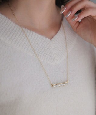 パール調バー ネックレス