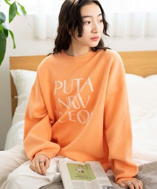 WEGO ジャガードニットプルオーバー オレンジ