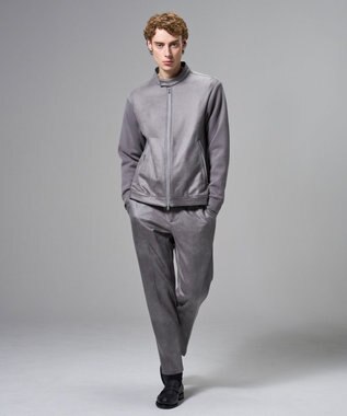 JOSEPH HOMME 【ウエストゴム仕様】レザーライクジャージー　ドロスト付きテーパードパンツ / PEGG CONVERTIBLE ライトグレー系